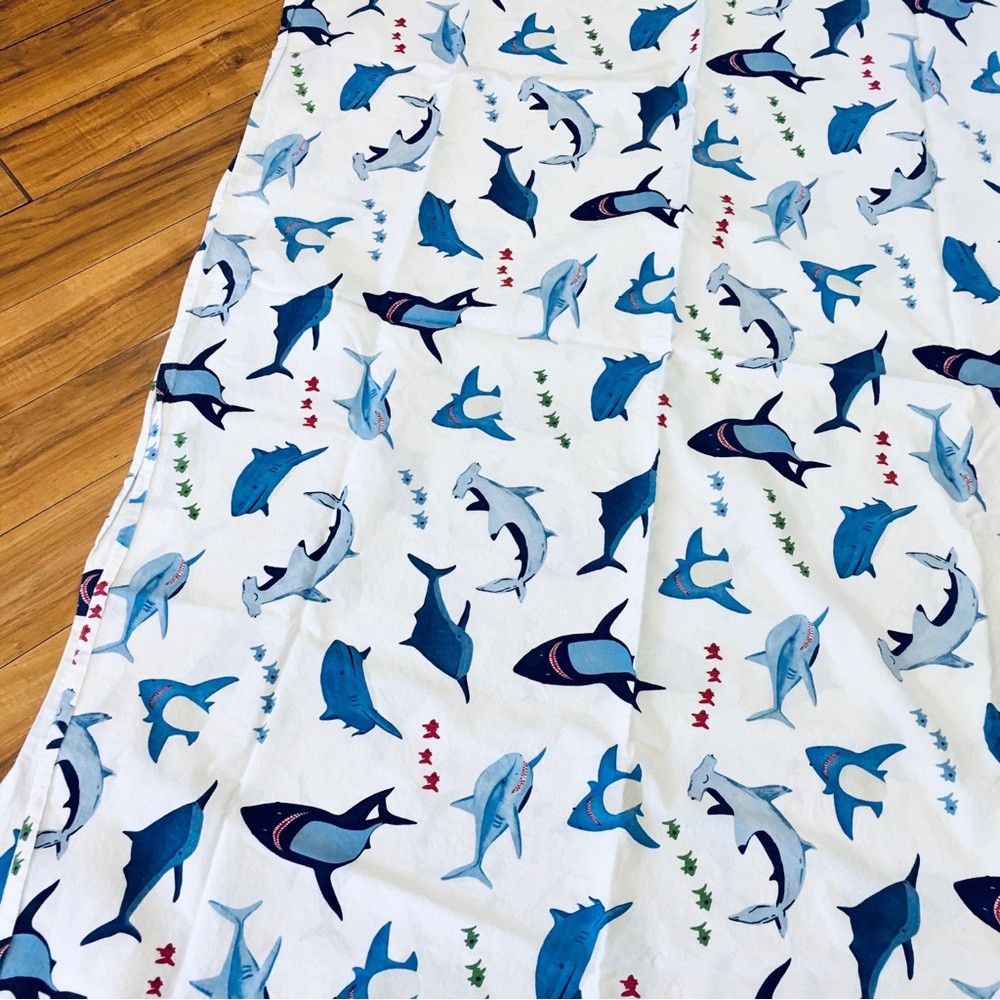 Pottery Barn sheet twin kids bedroom whales ocean surf beach nautical co…